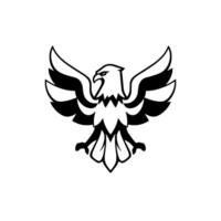 A stylized black and white illustration of an eagle in a symmetrical, spreadingwings pose against a clean white background, perfect for a . vector