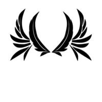 Symmetrical Black Winged Emblem, Modern , Art, Isolated on White Background, Minimalist Symbol of Freedom and Strength. vector
