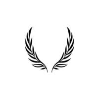 Minimalist Black Laurel Wreath on White Background, Symbolizing Victory, Achievement, and Honor Clean and Modern . vector