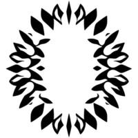 Symmetrical Black Leaf Abstract Shape Forming a Decorative FloralEsque Pattern on White Background. vector