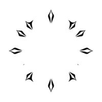 Abstract Circular Featuring Black Stylized Shapes Arranged on a White Background, Suggesting a Clock Face. vector