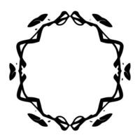 Abstract Black Tan Geometric Frame Symmetrical, Minimalist Decorative on White Background vector