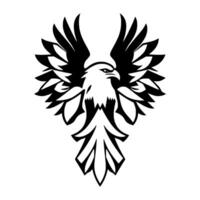Bold Black and White Eagle Crest An Emblem of Power, Elegance, and Regal on a Pristine White Background. vector
