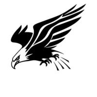 Powerful Black and White Eagle in Flight, Style with Sharp Lines, Focus on Predatory Gaze and Wingspan vector