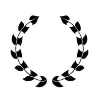 Monochromatic Laurel Wreath, Black and White Minimalist , Symbolic of Victory, Achievement, and Honor, on Plain White Background. vector