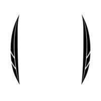 Symmetrical, Abstract Composition of Black, Featherlike Elements against a stark white background vector