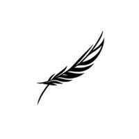 Minimalist Black Feather on White Background Simple and Elegant Isolated for Logos, Graphics, and Decoration. vector