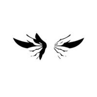 Black and White Feathered Wings, Abstract , Minimalist Style, Symmetrical Composition, Representation. vector