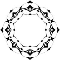 Symmetrical black and white floral mandalalike , perfect for decoration or elements with a geometric and elegant structure. vector