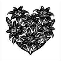 Lily petals arranged in the shape vector