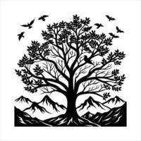 Tree With Birds vector