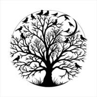Leafless Tree With Bird vector