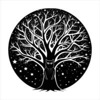 of a tree on the moon vector