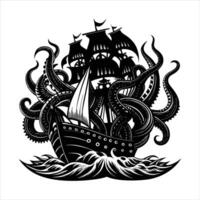 Kraken Octopus Squid vector