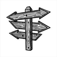 Signpost With Three Arrows vector