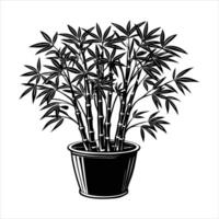 Bamboo Landscape Silhouette. vector