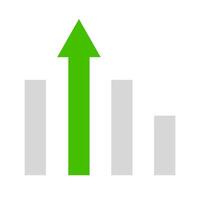 arrows rising on the wall, growth chart or graph investment - economic growth breaking record. business arrow target direction concept to success. vector