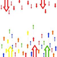 Simple colorful arrows background with concept of business movement, cooperation. Abstract decorative combinatorial illustration with copy space for text. vector