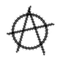barbed wire with an anarchy symbol is suitable for a logo vector