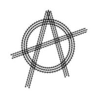 barbed wire in the shape of the anarchy logo vector