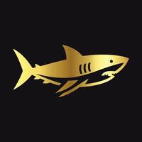 Stylish Gold Shark Emblem vector