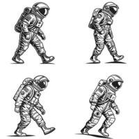 The Wonders of Space The Cosmic Journey of a Spacewalker vector