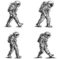 Cosmic Stride The Journey of the Spacewalker design vector