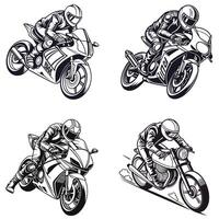 Speed Unleashed Motorcycle Racing Illustrations in Action vector