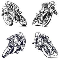 The Art of Speed Dynamic Motorcycle Racing Illustrations vector