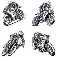 Dynamic Motorcycle Racing Illustrations Speed and Adrenaline in Motion vector
