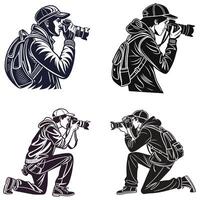 Silhouetted Photographers The Essence of Visual Storytelling vector