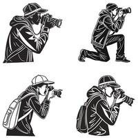The Perfect Shot Silhouetted Photographers at Work vector