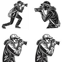 Photographers in Motion Silhouettes of Creativity vector