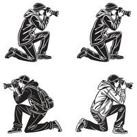 Through the Lens Silhouetted Photographers Capturing Life vector