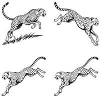 The Art of Speed Cheetah Silhouettes in Motion vector