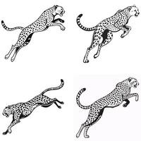 Dynamic Cheetah Silhouettes Speed and Power in Motion design vector