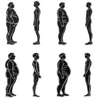 From Fat to Fit The Transformation Silhouettes Collection vector