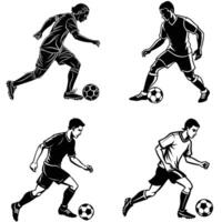Soccer in Motion Dynamic Silhouettes of the Game vector