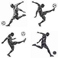 Dynamic Soccer Silhouettes Motion Power And Precision vector