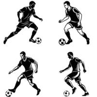 Dynamic Soccer Silhouettes Motion Power And Precision design vector