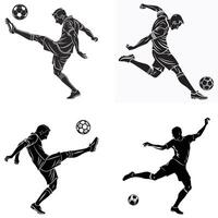 Precision and Power Soccer Silhouettes in Action vector
