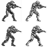 The Art of Plasma Combat Shadow Warriors in Action vector
