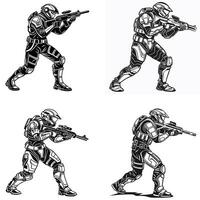 Shadow Warriors of the Future Plasma Energy Fighters vector