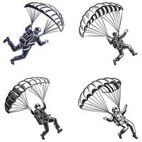 Shadows in the Sky The Elegance of Parachute Descent vector
