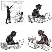 Graceful Motion Silhouettes A Study in Movement and Expression vector
