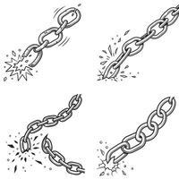 The Power of Liberation Breaking Chains in Silhouette vector
