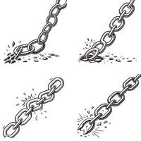 Breaking Chains A Symbol of Strength Freedom and Resistance design vector