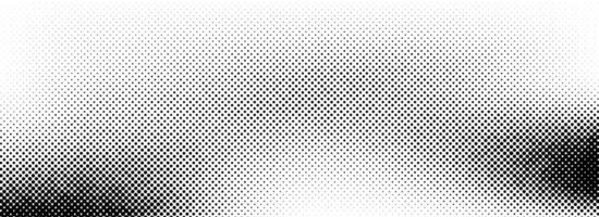 Dotted halftone texture background. Black and white pop art gradient overlay. Faded grunge grit noise wallpaper. Weathered pixelated comic backdrop. Bitmap subtle vanishing surface vector