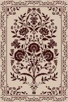 Brown watercolor texture, seamless pattern, botanic curve frame flower vector