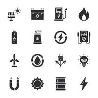 A set of icons for various energy sources and devices vector